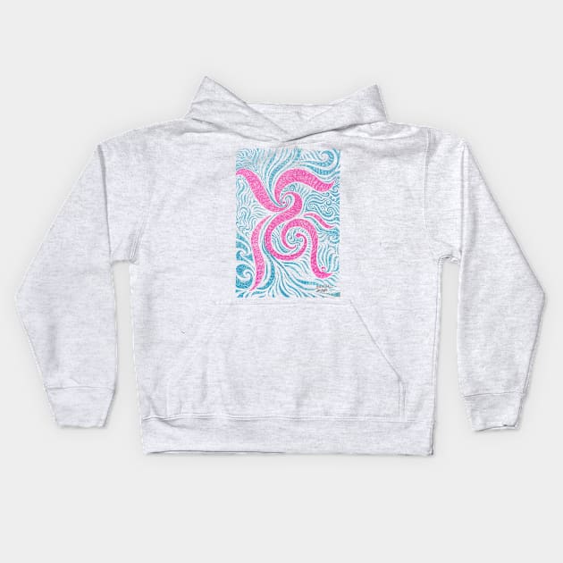 Psychedelic monogram Kids Hoodie by Barschall